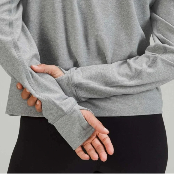 Lululemon Ready to Rulu Pullover Heathered Raceway Grey Sweatshirt Athleisure 8 - Picture 3 of 13
